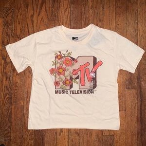 Women’s MTV Floral Print Short Sleeve Graphic T-Shirt